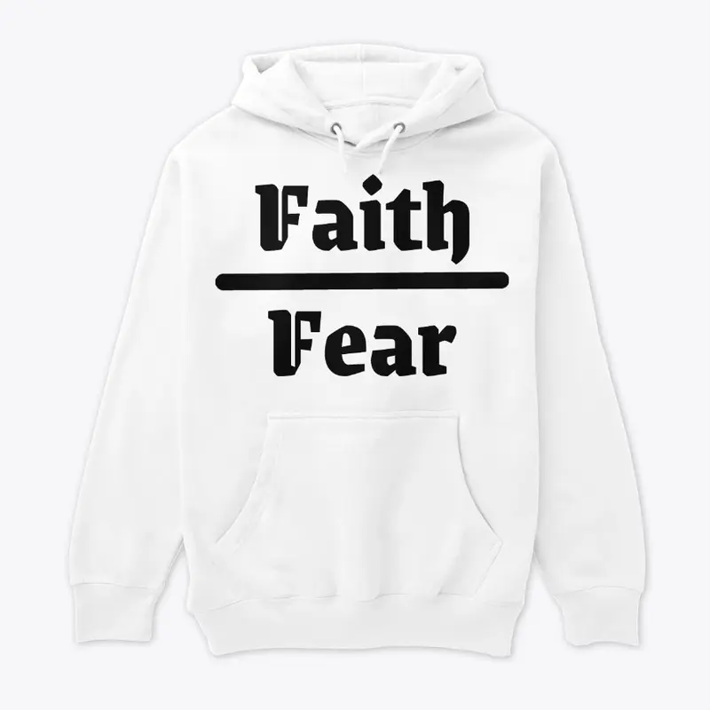 Faith over Fear Praying hands in black.