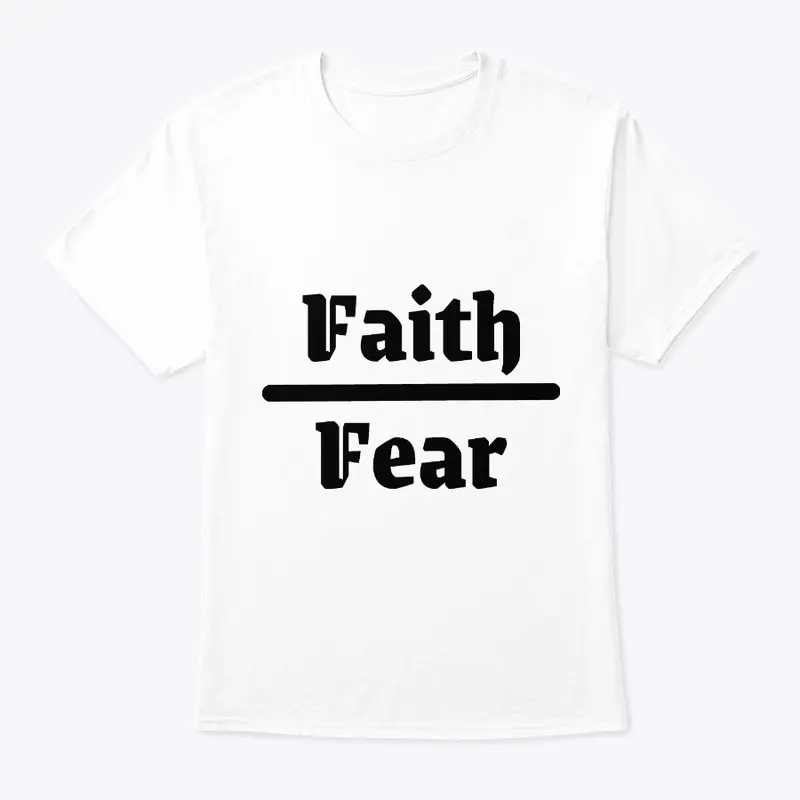 Faith over Fear Praying hands in black.