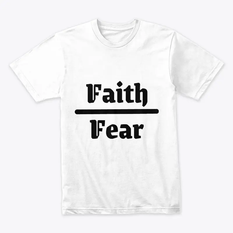 Faith over Fear Praying hands in black.